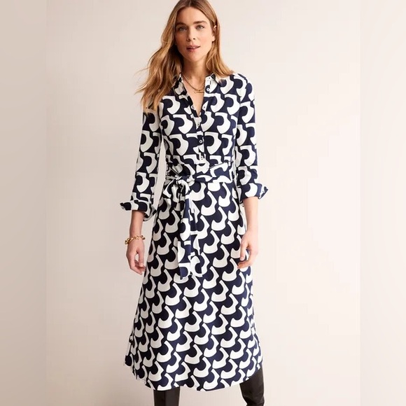 Boden Laura Jersey Midi Shirt Dress
